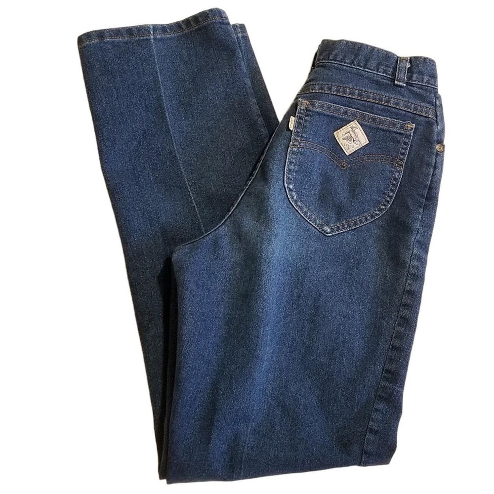 Levis Jeans Womens 26 Dark Wash Straight High Rise White Tab Vintage Diamond